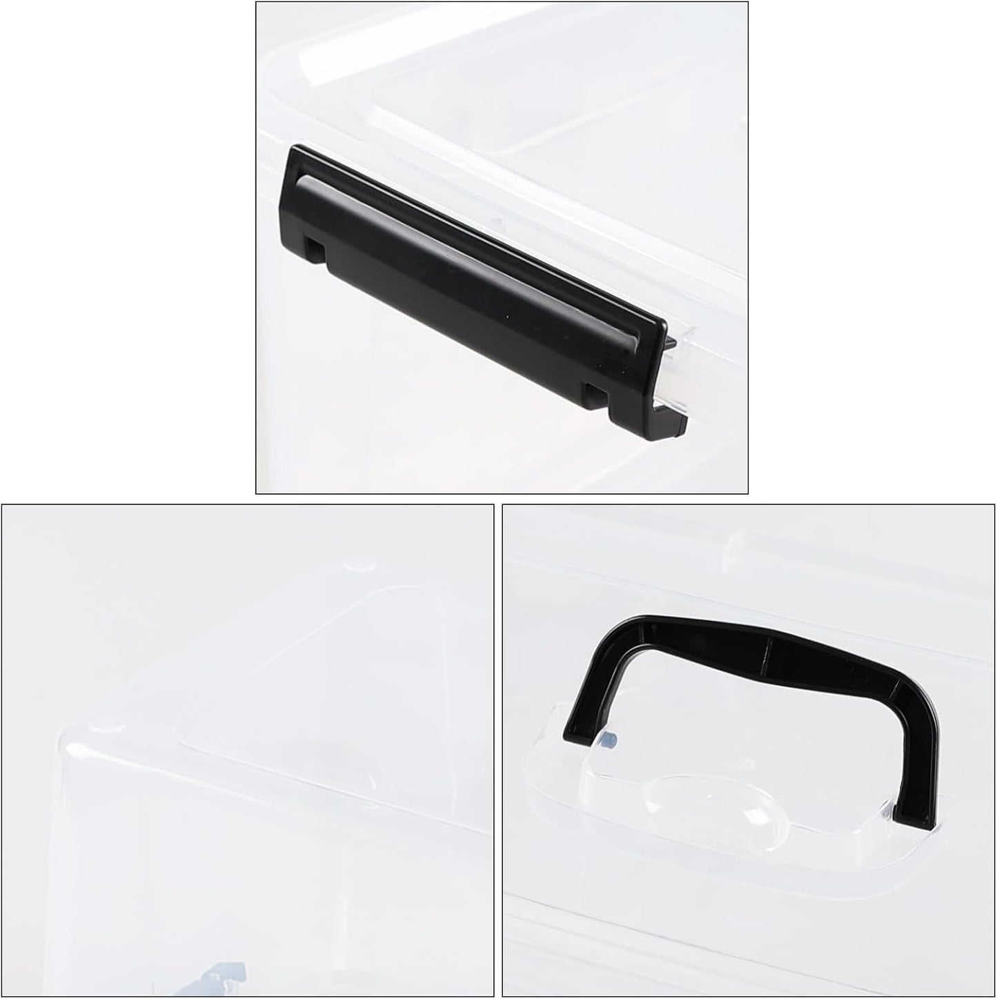 18 L Clear Latch Storage Bins with Handle, 4 Pack Plastic Storage Box with Lids