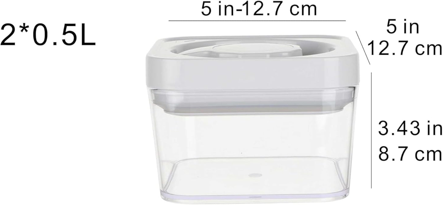 Amazon Basics Airtight Food Storage Containers, BPA Free, with Twist/Turn Lids, for Kitchen Pantry Organization, 10-Piece Square Set, Clear Plastic