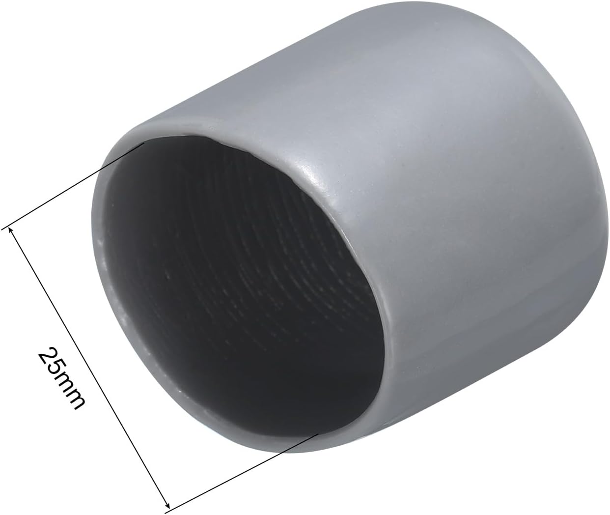 uxcell 20pcs Rubber End Caps 25mm(1") ID Vinyl PVC Round Tube Bolt Cap Cover Screw Thread Protectors Grey