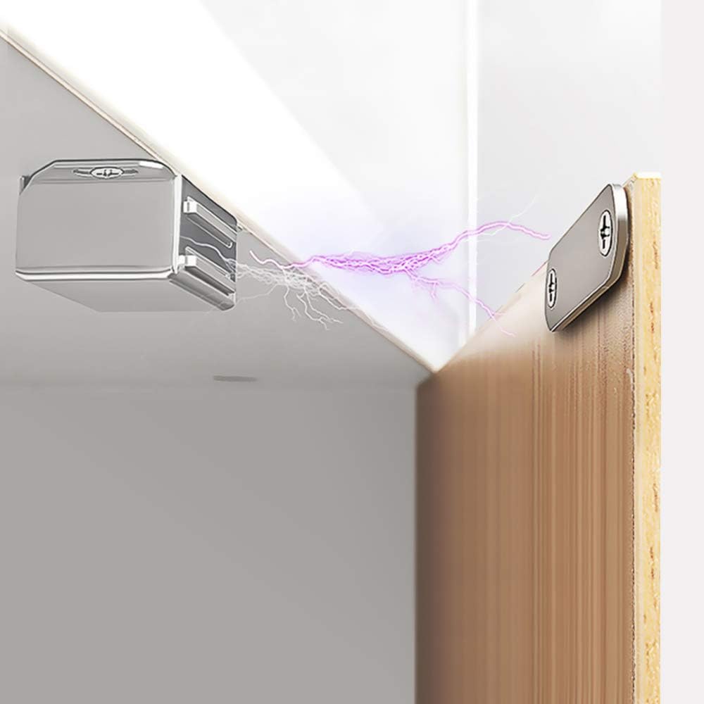 Mousike Cabinet Magnets 30lb Stainless Steel Magnetic Door Catch with Strong Magnetic for Kitchen Cupboard Wardrobe Closet Cabinet Door Drawer Latch(2.1"(Silver 4 Pack))