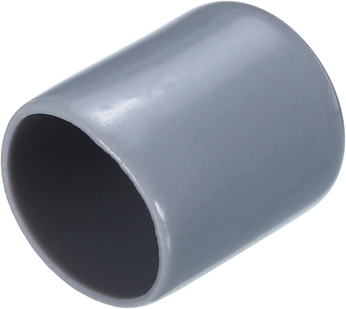 uxcell 20pcs Rubber End Caps 16mm(5/8") ID Vinyl PVC Round Tube Bolt Cap Cover Screw Thread Protectors Grey