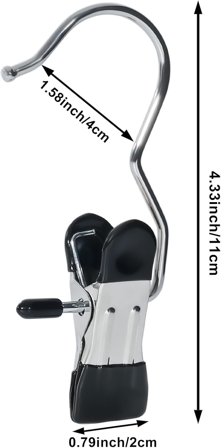 15/30Pcs Upgrade Double Head Clamp Dipped Clothespin for Laundry Hooks with Clips, Boot Holder, Hanging Clips, Portable Multifunctional Hangers Single Clip Space Saving for Jeans, Hats (30, Black)