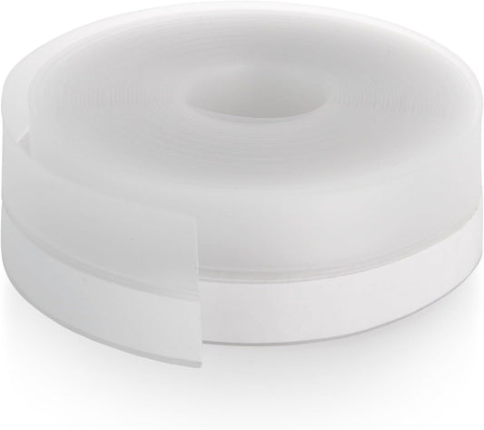 Silicone Weather Stripping Door Seal Strip, 16.4 Feet Self Adhesive Sealing Sticker Sealing Tape for Door Draft Stopper Adhesive for Doors Windows Shower Glass Gaps (Transparent, Width 25mm)