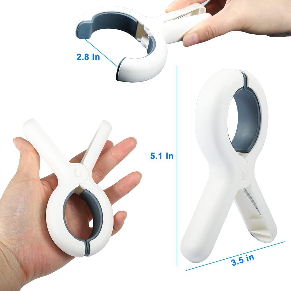 Beach Towel Clip, 4 PCS Large Cloth Pins, Quilt Drying Clip, Plastic Clothespins, Strong Grip Holder to Dry Laundry on Clothesline and Hanging Rack