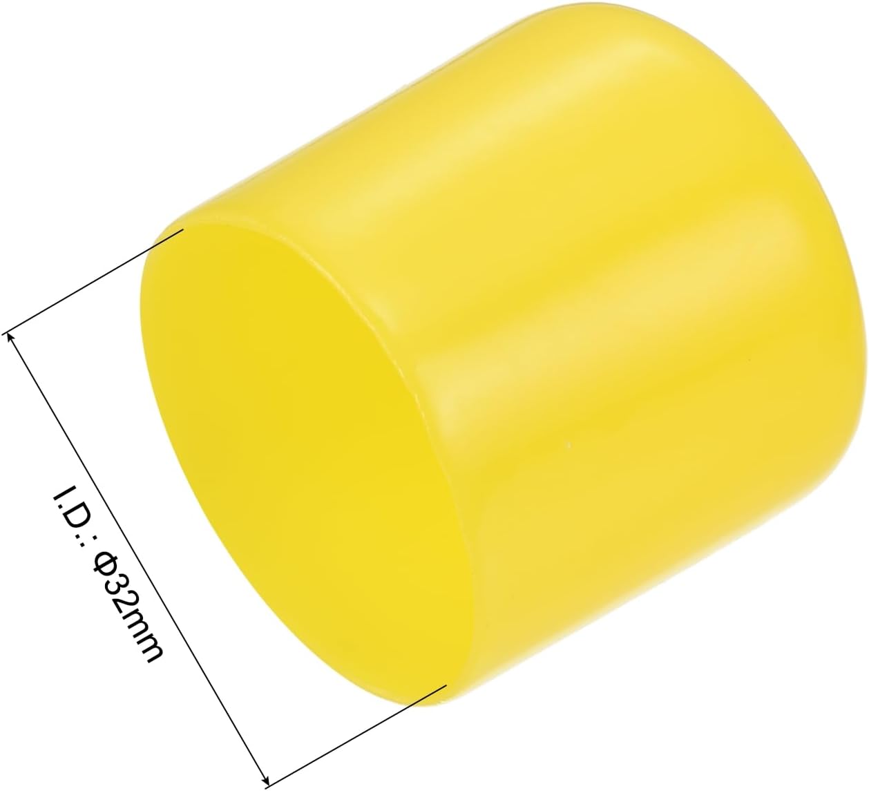 uxcell 20pcs Rubber End Caps 32mm(1 1/4") ID Vinyl PVC Round Tube Bolt Cap Cover Screw Thread Protectors Yellow