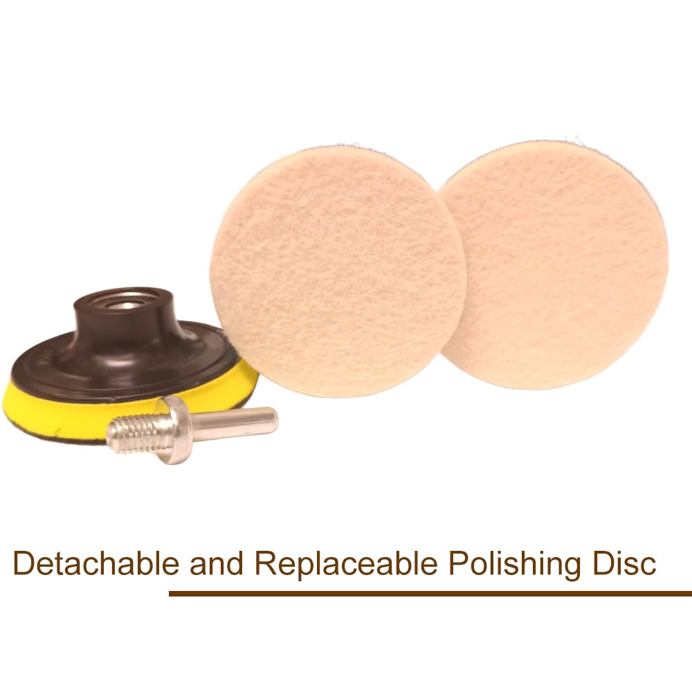 Cerium Oxide Powder,Cerium Oxide Glass Polishing Kit,Felt Polishing Wheel Set for Windscreen and Glass Repair,Glass Polishing Kit Multifunctional Scratch Remover Car Polish Pad