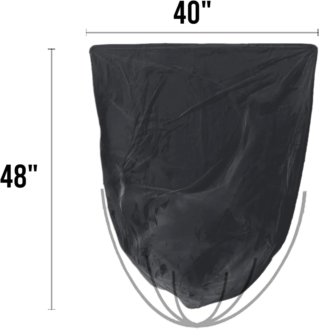 40-45 Gallon Lawn & Leaf Trash Bags, 125 Count Bulk, Black Garbage bags, Multi-purpose Trash Can Bin Liners for Home Commercial, Outdoor, Construction, Industrial