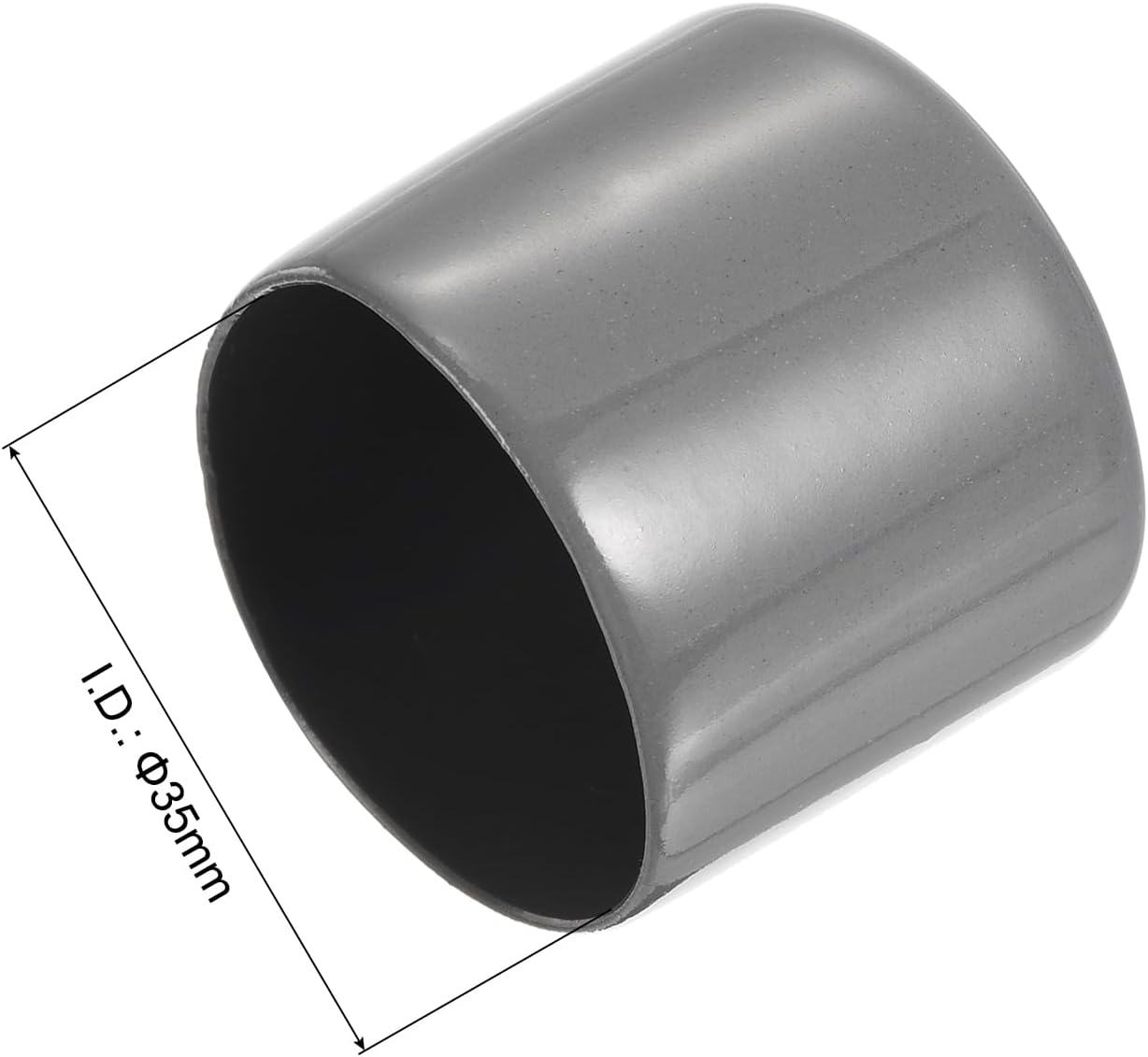 uxcell 20pcs Rubber End Caps 35mm ID Vinyl Cap Cover Screw Protectors Dark Grey