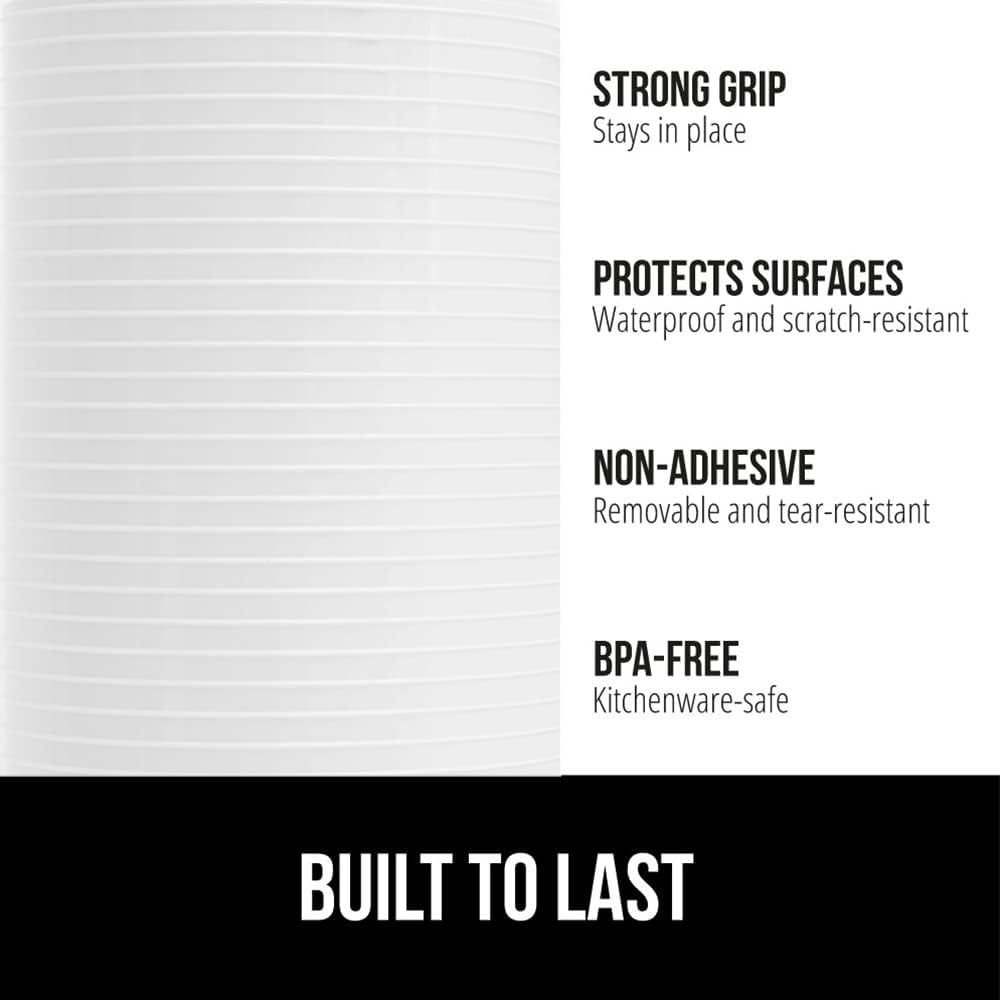 GORILLA GRIP DuraGuard Shelf Liner, 17.5x30 Non-Adhesive Cabinet Liners for Kitchen Drawers, Shelves, Refrigerator, Pantry Storage, Bathroom Closet, Durable Waterproof BPA Free Ribbed Plastic, White