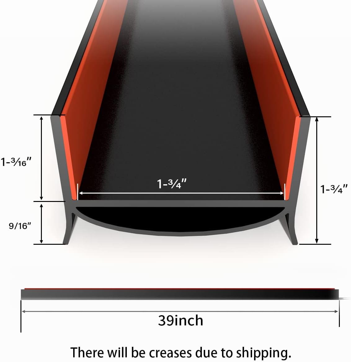 Door Draft Stopper, Strong Adhesive Door Sweep for Exterior and Interior Doors, 39” Length Cuttable Under Door Seal. (Black, 2 Pack)