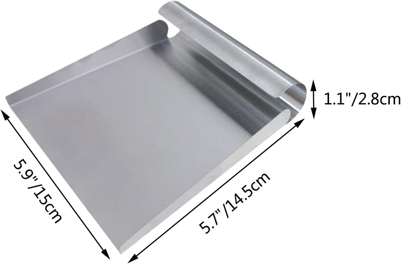 Stainless Steel Food Scooper, Food Mover, Food shovel Spatula, Cutting-board Scraper, Bench Scrape, Dough Cutter Tool, with Flat Bottom - for Cutting-board, Griddle, Containers, Serving (5.9")
