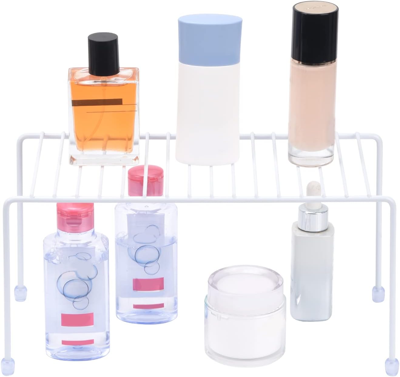 Kitchen Shelves, Cabinet Organization Mini Storage Shelf, Storage Rack Organizer for Kitchen, Fridge, Cabinet, Bathroom (White 4)