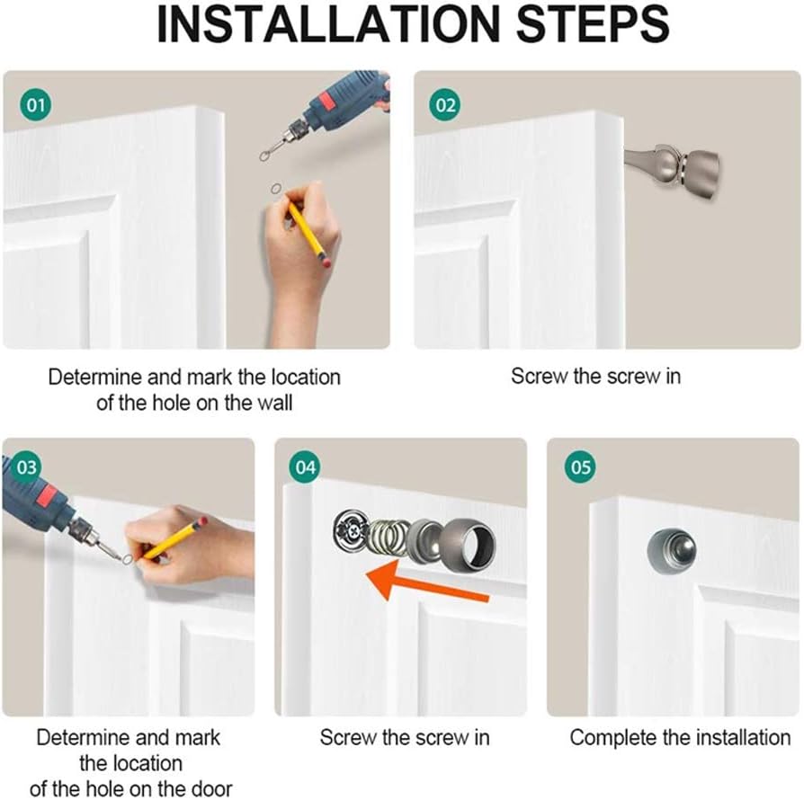 Magnetic Door Stop, Stainless Steel, Magnetic Door Catch, Door Holder, Door Stops, Wall Mounted, Floor Mounted, Door Banging Prevention (Small x 30pack, Satin Nickel)