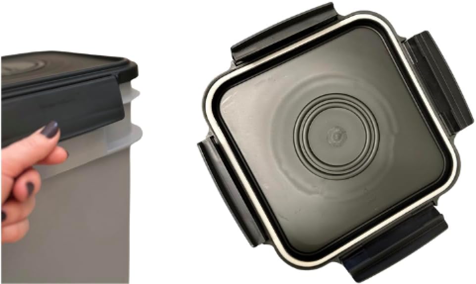 House Naturals 4 Gallon Square Food Grade Bucket Pail with Plastic Handles and Lid (Pack of 3) Made in USA containers (Aqua/Blue/Gray)