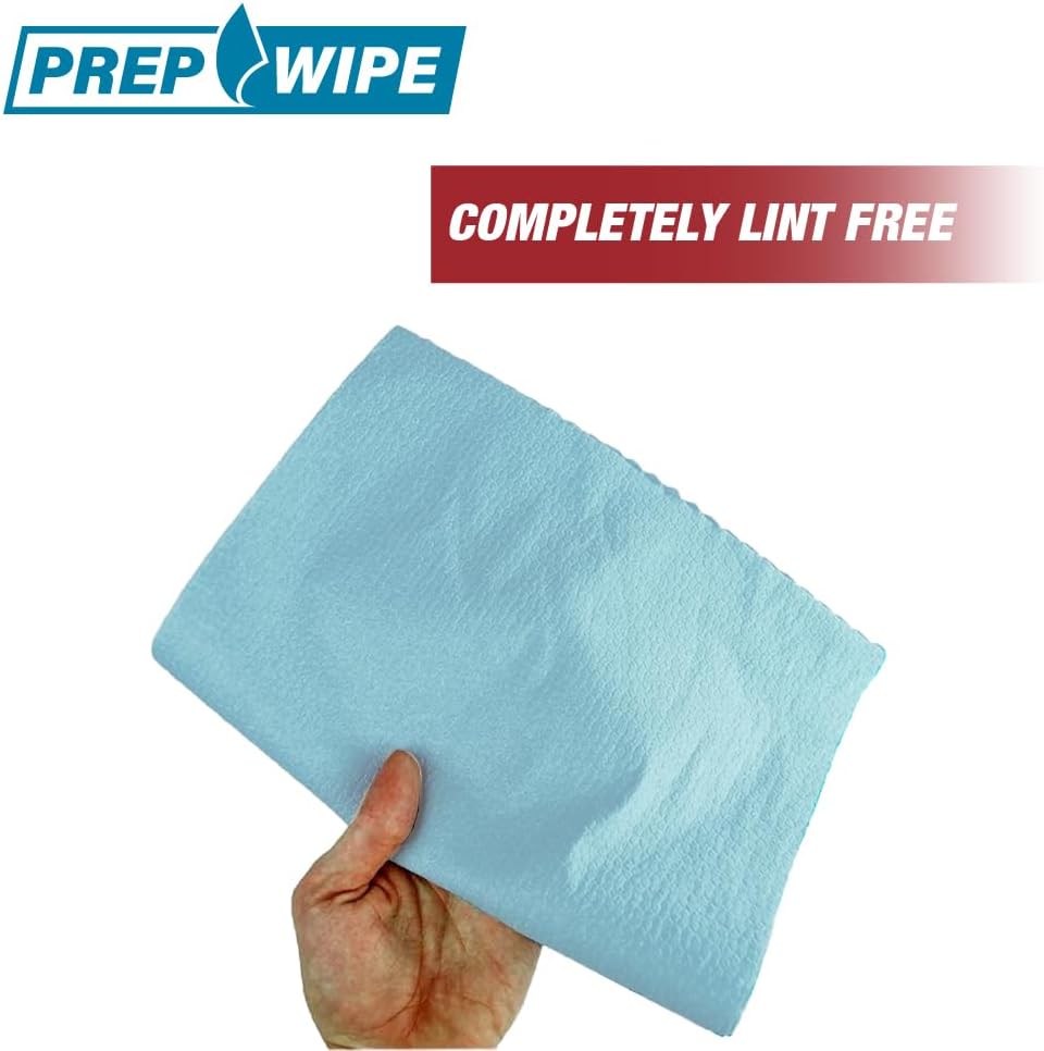 Lauco Prep Wipe Lint-Free Towels – Heavy Duty Cloths for Household & Industrial Use, Disposable Rags, Nonwoven Wipes, 300-Pack, 9" x 17" (Blue)