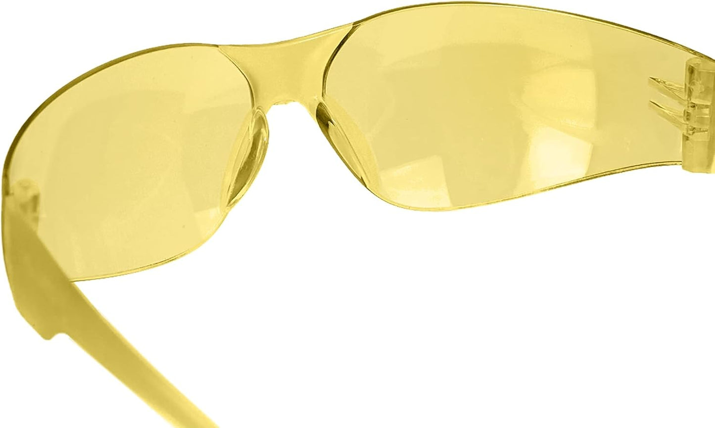 BISON LIFE Safety Glasses - Scratch Resistant Wrap Around Eyewear, Polycarbonate ANSI Z87.1 Impact Resistant Lens