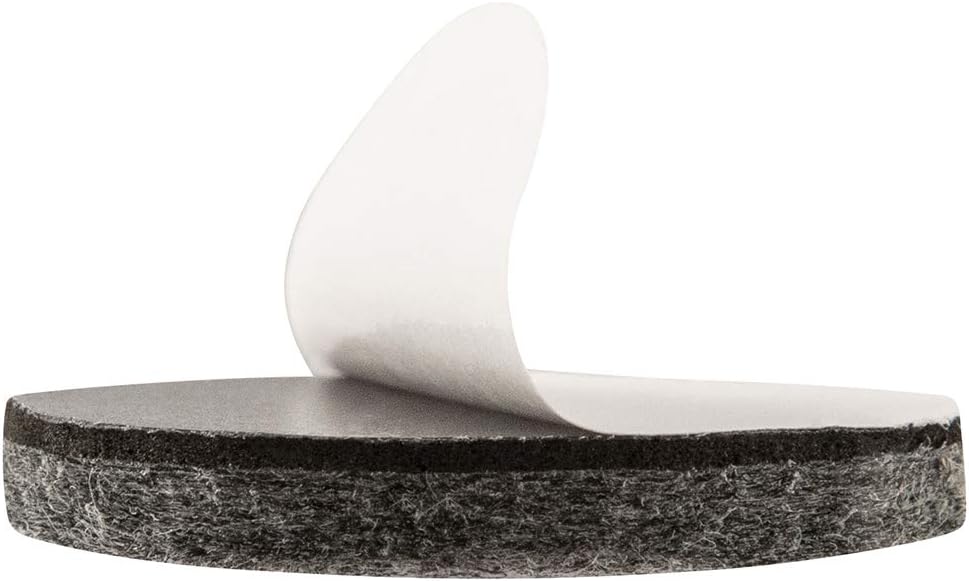SoftTouch 1 1/2" Round Heavy Duty Felt Furniture Pads - Move Effortlessly & Protect Surfaces Floors, Gray (24 Pack),Grey
