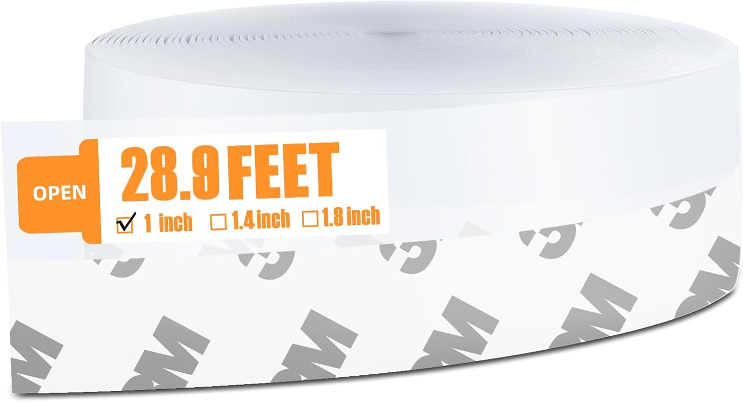 28.9 Ft Door Weather Stripping Door Seal Strip Tape,Silicone Door Draft Stopper,Self Adhesive Shower Door Bottom Seal, Door Insulation Strip for Door Frame Windows and Glass Gaps (Transparent, 25mm)