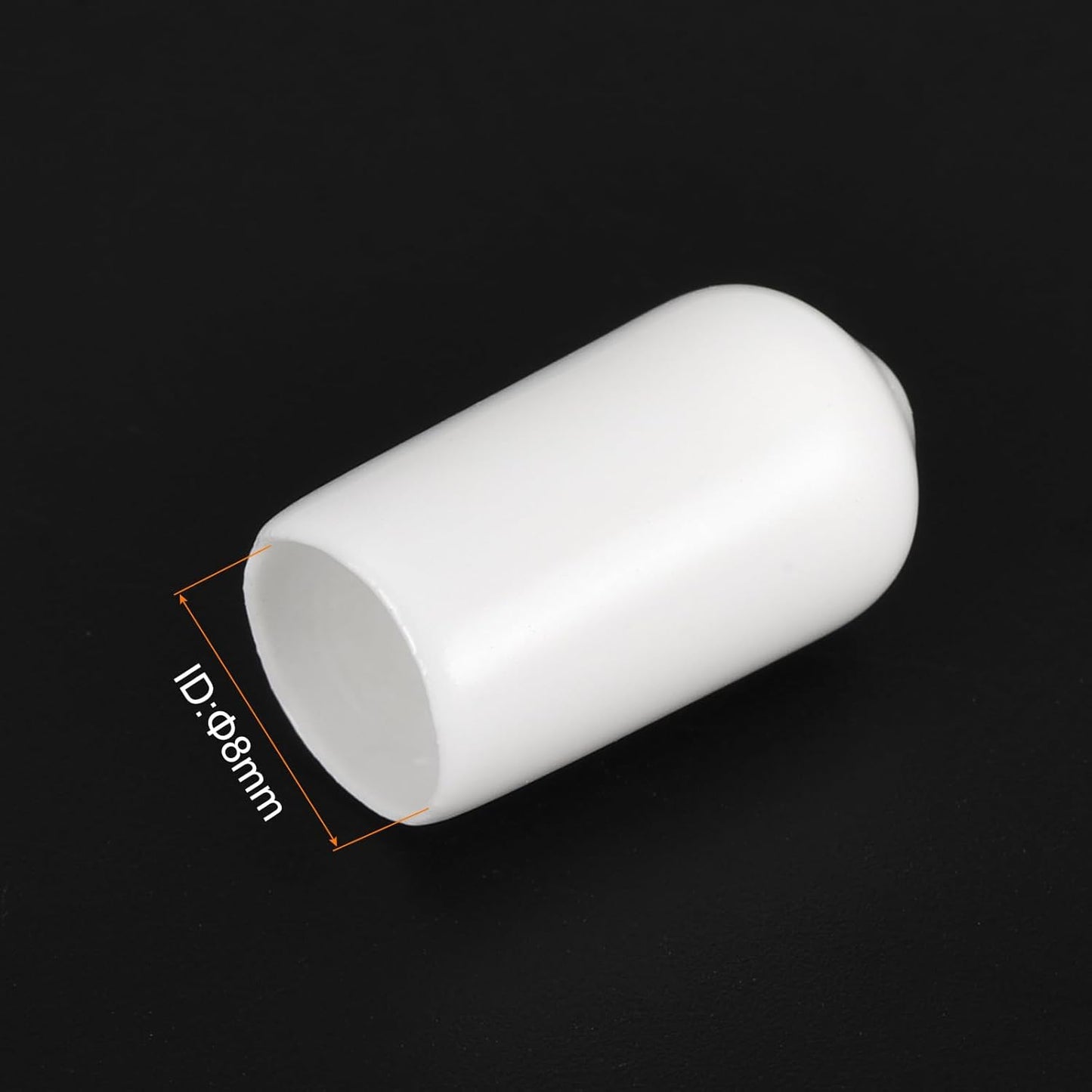 uxcell 20pcs Rubber End Caps 8mm(5/16") ID Vinyl Round End Cap Cover Screw Thread Protectors White