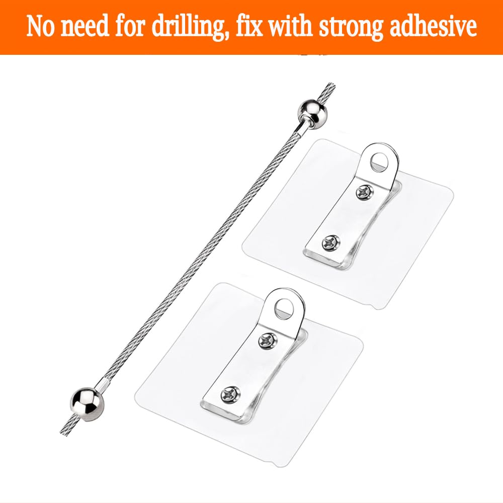 Furniture Anchors 4 Pairs No Drill Heavy Duty Anchors Fridge Lock Adjustable Self-Adhesive Safety Anti Tip Straps for Baby Proofing 220lbs Tension Earthquake Resistant Metal Straps Prevent Falling