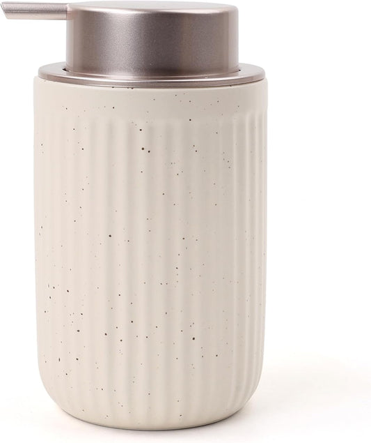 BosilunLife Dish Hand Soap Dispenser - Liquid Pump Soap Dispenser for Bathroom Decro Aprcot 12oz Ceramic Kitchen Dish Dispenser with Rust-Proof Liquid Pump Modern Refillable Lotion Bottles