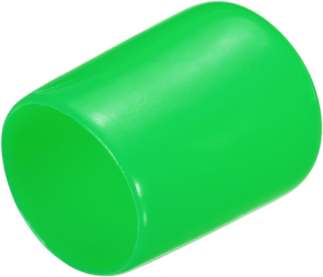 uxcell 20pcs Rubber End Caps 19mm(3/4") ID Vinyl PVC Round Tube Bolt Cap Cover Screw Thread Protectors Green