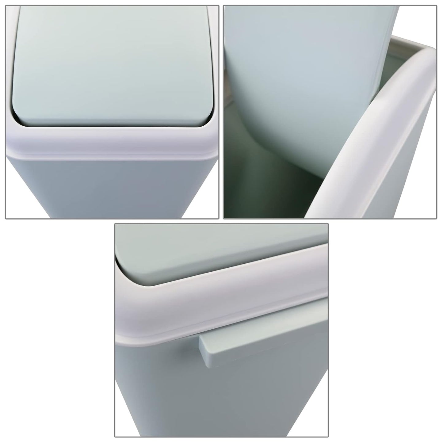 1 Pack Plastic Waste Can, Garbage Can with Swing Lid, 4.5 Gallon Kitchen Trash Can (Blue)