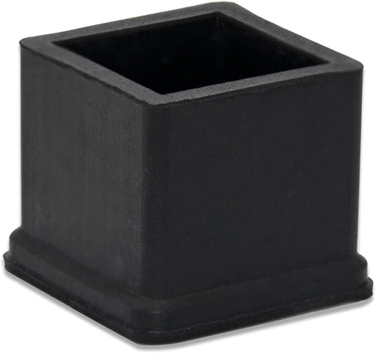Flyshop Heavy Duty Non-Slip Rubber Leg Tips Floor Protectors Square Chair Leg Caps 25mm x 25mm (1" x 1") 20pcs Black