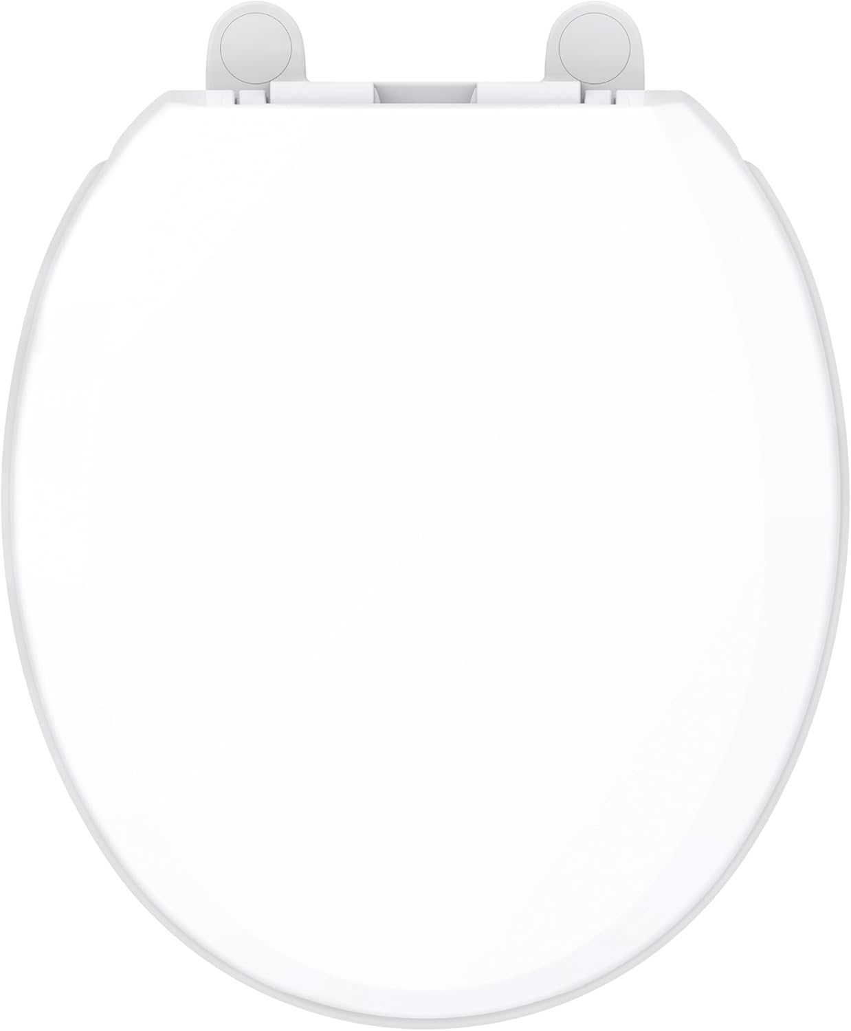 Gerber Round Front Toilet Seat with Cover, Soft Close, No Slam, Quick & Easy Install, Heavy-Duty Plastic, Durable & Fade-Resistant, White GC550129