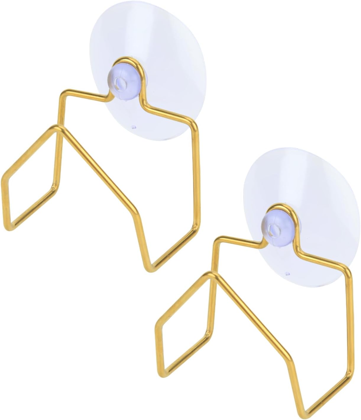 Snailhouse Sponge Holder for Kitchen Sink, 2 Pack Suction Cup Stainless Steel Rustproof Dish Sponge Rack Organizer Holder Basket Accessories, Gold