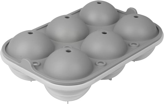 TINANA Ice Ball Maker, 2.5inch Reusable Ice Ball Form, Easy Release Round Silicone Ice Sphere Tray with Lids & Funnel for Whiskey, Cocktails, Bourbon