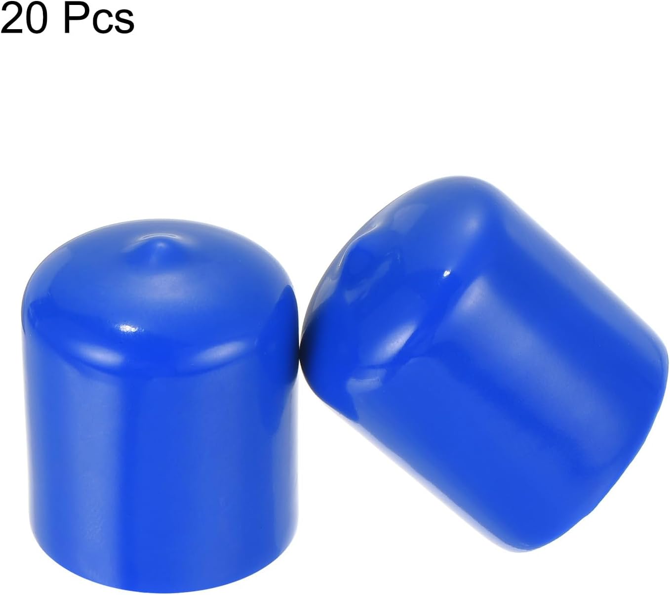 uxcell 20pcs Rubber End Caps 23mm ID Vinyl Round Tube Bolt Cap Cover Screw Thread Protectors Blue