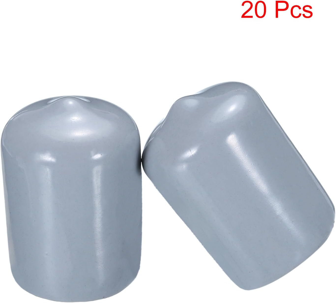uxcell 20pcs Rubber End Caps 19mm(3/4") ID Vinyl PVC Round Tube Bolt Cap Cover Screw Thread Protectors Grey