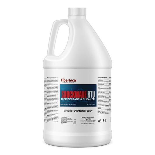 Fiberlock ShockWave RTU Disinfectant Cleaner, 1 Gallon, Ideal for Water Restoration & Flood Mitigation, Hospital Grade Disinfectant, Ready-To-Use Formula