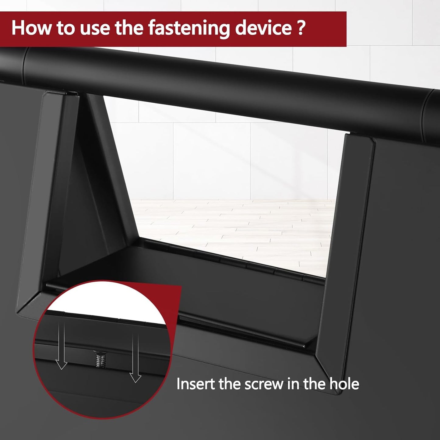 LEIFIDE 4 Pcs Stainless Steel Wet Floor Caution Sign Bulk 8.8 Pound Portable Foldable Handle Bilingual Safety Sign for Kitchen Restaurant Shop Commercial Use Avoid Fall and Slip Accident (Black)