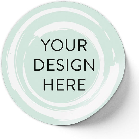 100 Custom Vinyl Stickers - Upload Your own Image, Text, Design, Logo - Personalized Logo Labels for Handmade, Packaging, Bottle, Jars, Candle, Brand Stickers (Mint, 1x1)