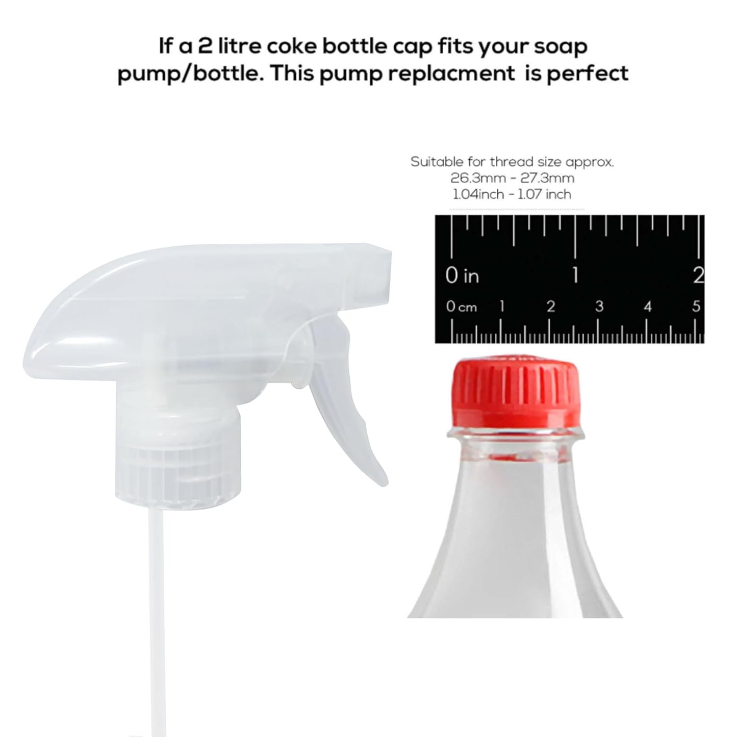 6-Pack Transparent White Trigger Sprayer (6 Count, Black, White, Plastic, Metal, HDPE, Spray Bottle, Trigger Sprayer, Dispenser, Cleaning, Plant Watering, Hair Care)