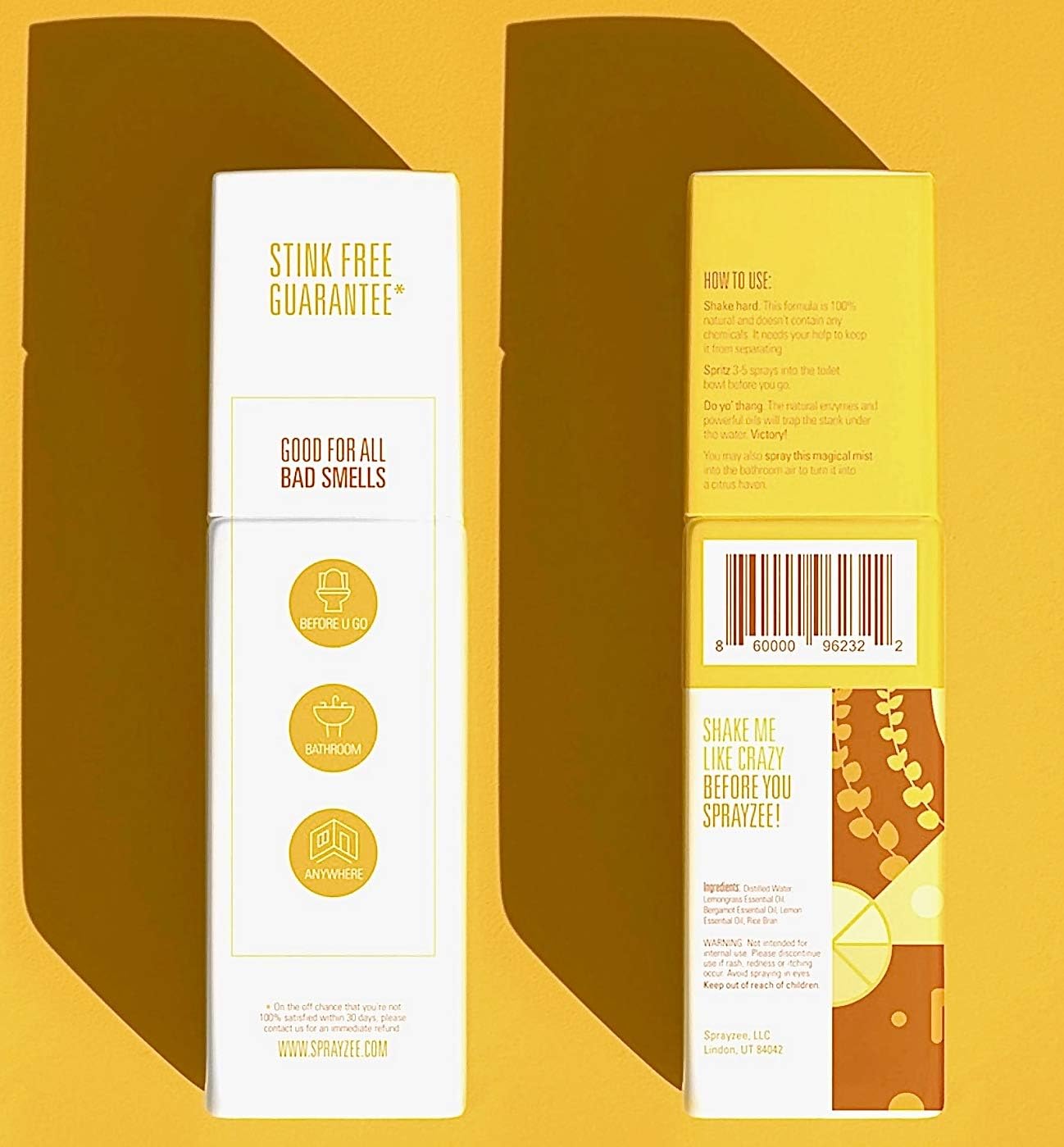 #1 Strongest Natural Toilet Spray for Poop + Bathroom Air Freshener (Citrus Haven) Extra Long Lasting Before You Go Toilet Spray Bathroom Poop Spray & Toilet Deodorizer w/Premium Grade Essential Oils