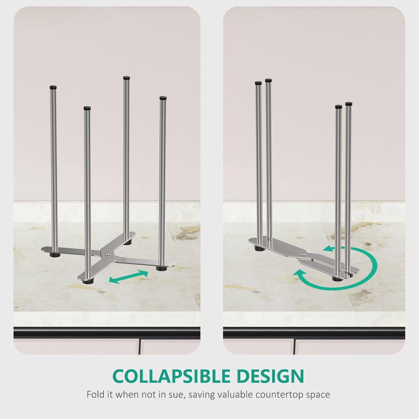 Plastic Bag & Bottle Drying Rack, Multifunctional Wine Decanter Holder, Collapsible Countertop Stand