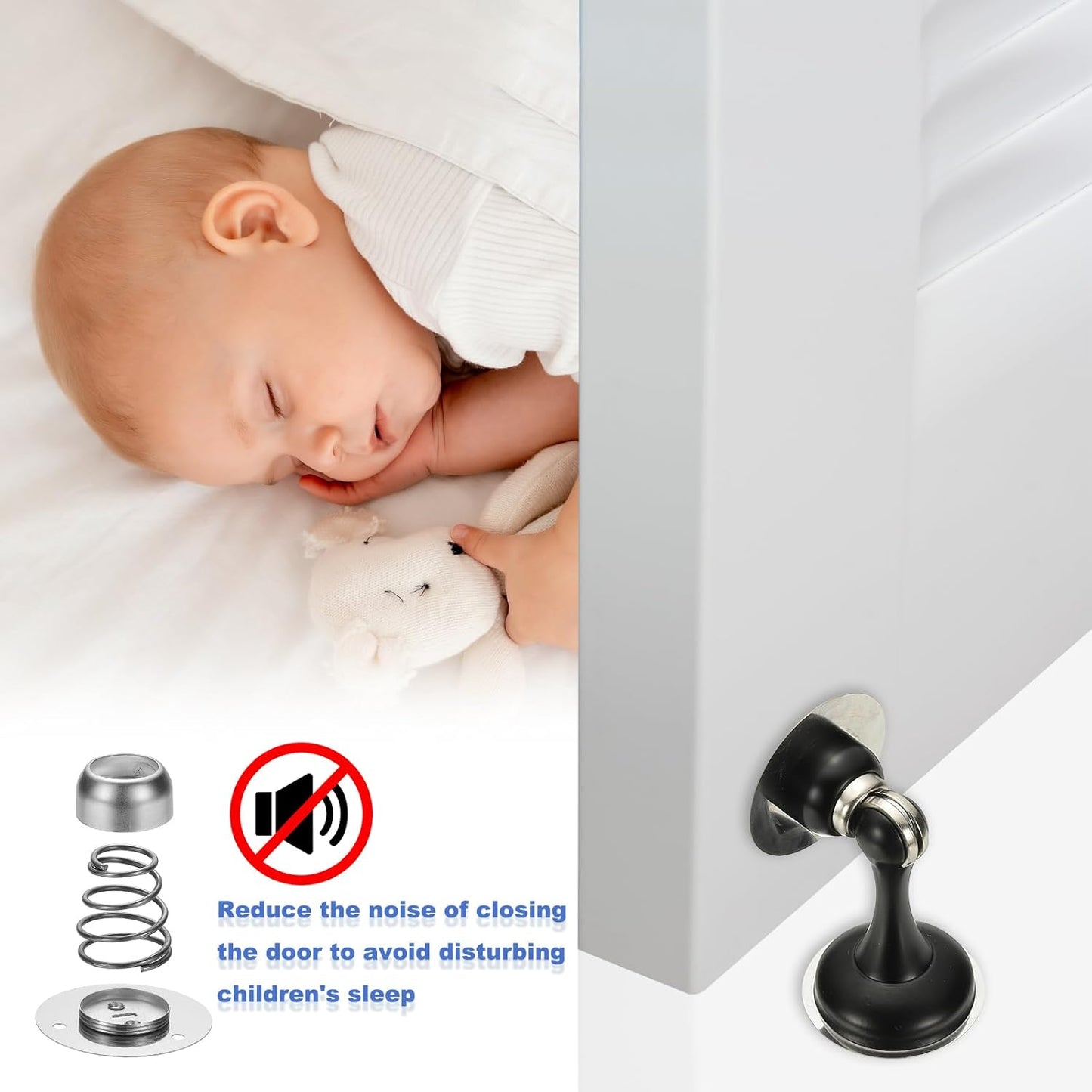 uxcell Magnetic Door Stopper, Stainless Steel Heavy Duty Door Holder, No Drilling Doors Knob Wall Protector with Self-AdhesiveTapes and Screws for Home Wall Floor Mounting, Red Bronze