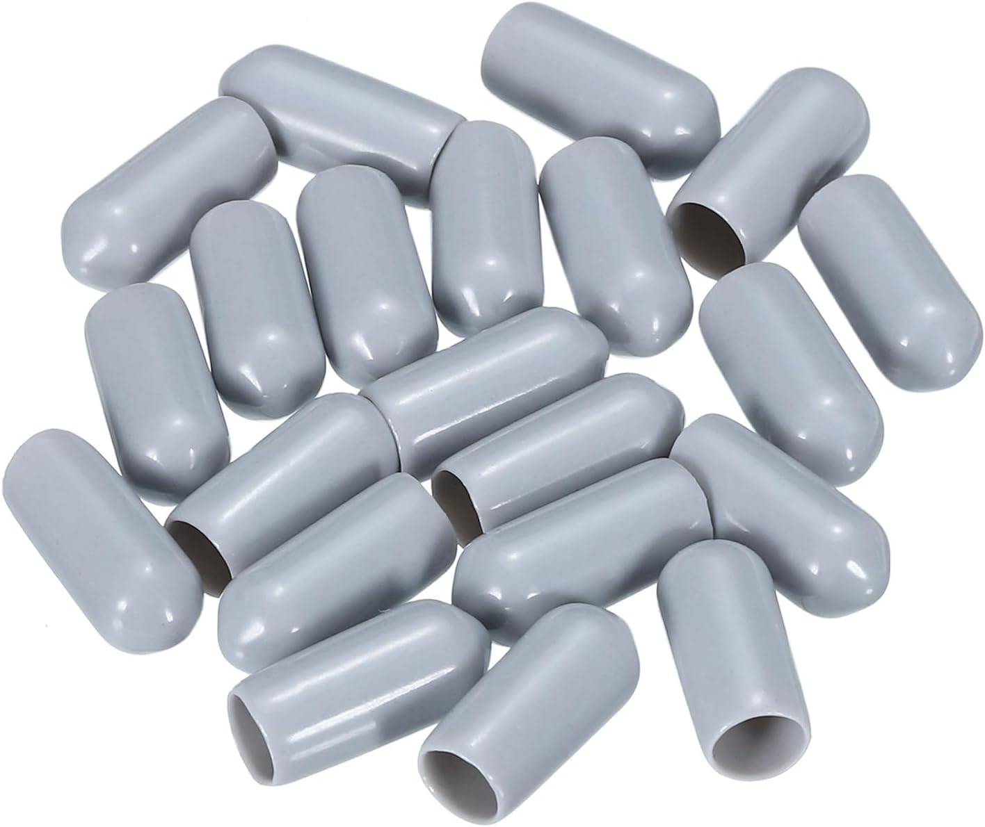 uxcell 20pcs Rubber End Caps 6mm(1/4") ID Vinyl PVC Round Tube Bolt Cap Cover Screw Thread Protectors Grey