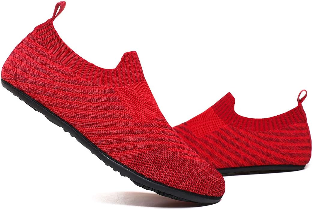 QZKDM Lightweight Slip on Grip Indoor House Slippers Barefoot Non Slip Home Exercise Yoga Shoes for Men Women