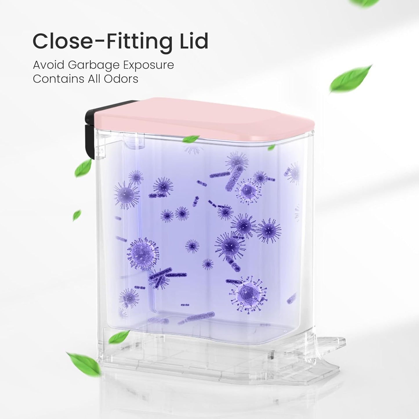 Cesun Small Bathroom Trash Can with Lid Soft Close, Step Pedal, 6 Liter / 1.6 Gallon Stainless Steel Garbage Can with Removable Inner Bucket, Anti-Fingerprint Finish (Pink)