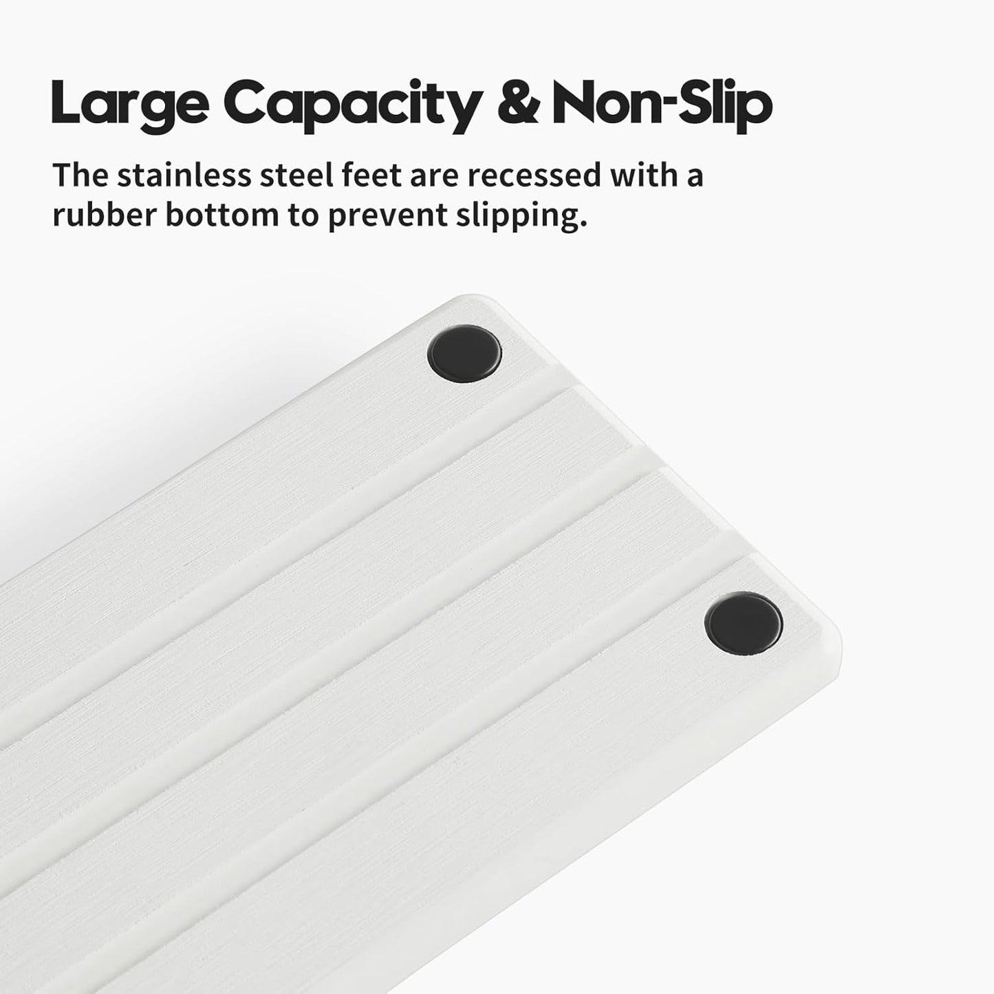 Instant Dry Sink Caddy Kitchen Sink Organizer, Quick Drying Diatomaceous Earth Stone Sink Tray Sponge Holder Soap Dish, Bathroom Countertop Vanity Dispenser Toothbrush Bottle, White, 10" x 4"