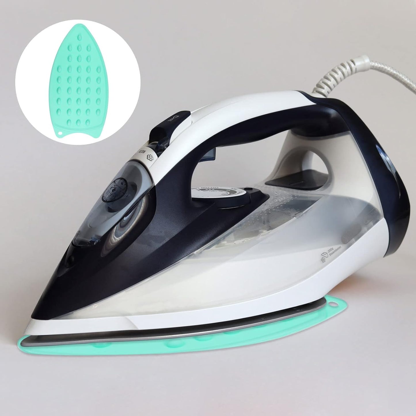 HARFINGTON Silicone Iron Rest Pad, Multipurpose Iron Hot Resistant Mat Iron Rest Plate for Ironing Board Hot Heat Resistant Steam Compact Mat, Turquoise