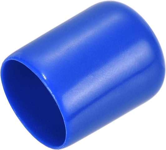 uxcell 20pcs Rubber End Caps 15mm ID Vinyl Round Tube Bolt Cap Cover Screw Thread Protectors Blue