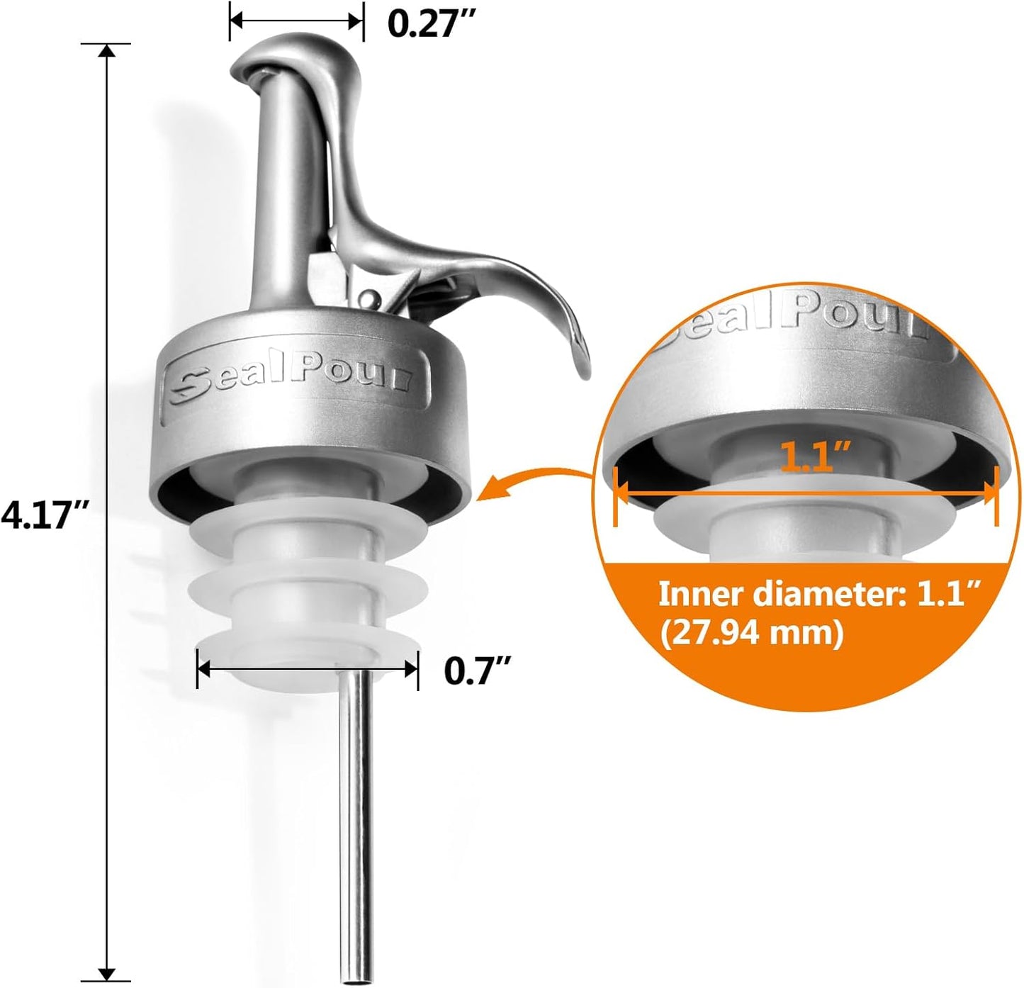 Oil Pour Spout, Olive Oil Spouts, Dispenser Pour Spouts for Bottles, Plastic-free, Leak Proof, Vinegar,Wine and Sauce for Kitchen and Bar Accessories-2PCS