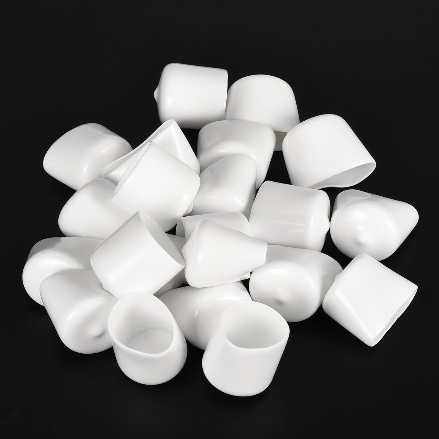 uxcell 20pcs Rubber End Caps 26mm ID Vinyl Round End Cap Cover Screw Thread Protectors White