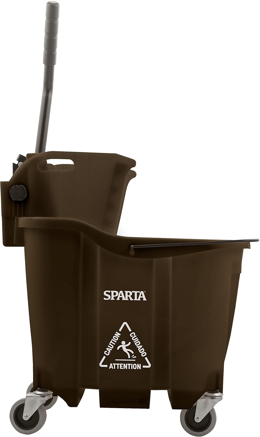 Carlisle FoodService Products Omnifit Mop Bucket with Side Press Wringer for Floor Cleaning, Kitchens, Restaurants, Office, And Janitorial Use, Polypropylene (Pp), 35 Quarts, Brown