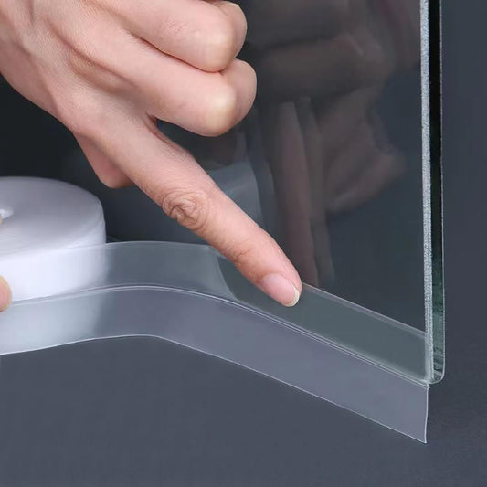 Dstorelhp Upgraded Weather Stripping, No Residue Door Draft Stopper, Silicone Seal Strip for Doors Windows Shower Glass Gap, Transparent 16.4 Feet Long (Width 35mm)